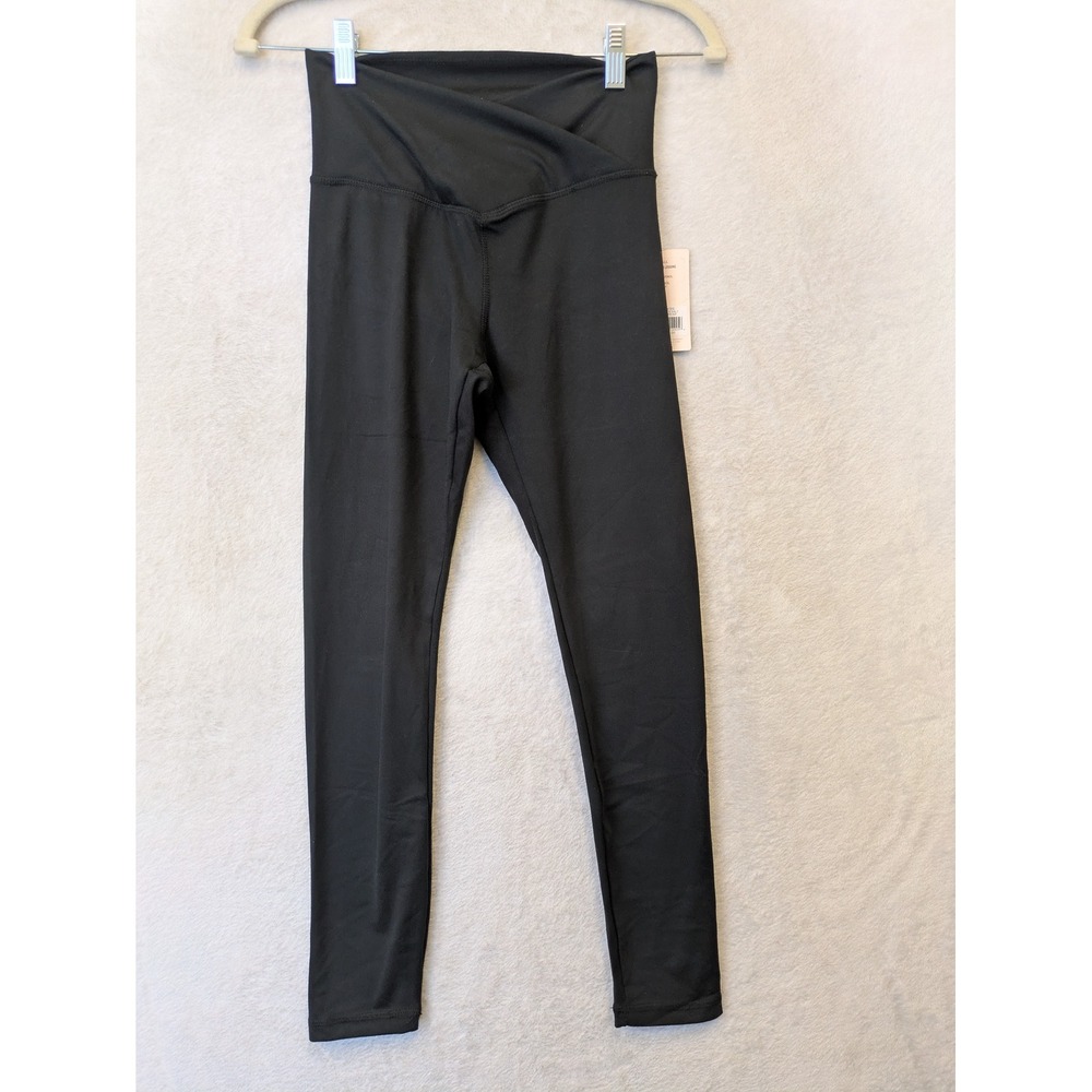 NEW Danskin Leggings Women's XS Black Crossover Waist 7/8 Length